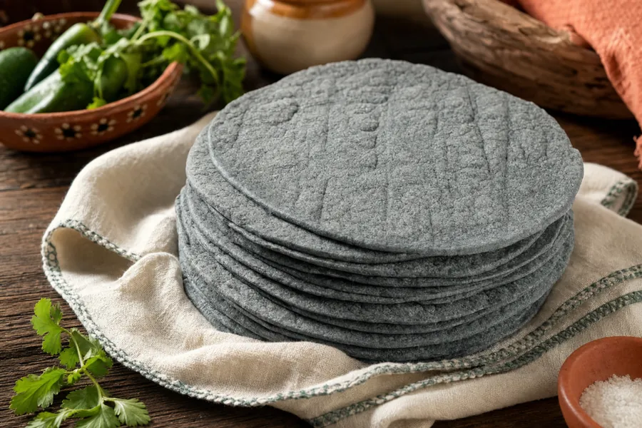 Tortillas de maíz azul
