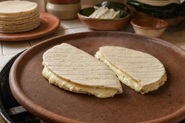 Quesadillas en el comal